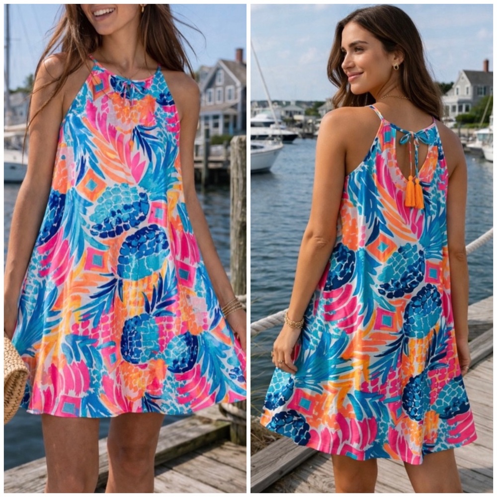 $138 Lilly Pulitzer Margot Goombay Vibrant Tassel Swing Mini Beach Dress XS